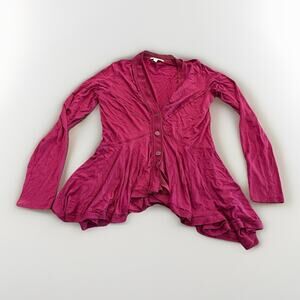 Bordeaux Womens Maroon Anthropologie Cardigan Button Up Long Sleeve Size XS